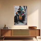 Colorful Cowboy, Graffiti Wall Art, Chicano Art, Modern Western Art, Moody Art, Rustic Decor, Urban Art, Canvas Print, Gift Idea