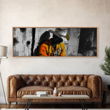Lone Cowboy, Western Art, Moody Art, Ranch Life Wall Art, Rustic Decor, Farmhouse Art, Horizontal Wall Art, Canvas Print