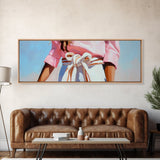 Minimalist Art, Framed Canvas Print, Fashion Illustration, Pink Wall Art, Modern Decor, Extra Wide Art, Light Pink Wall Art, Bedroom Art