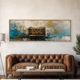 Antique Lantern, rustic wall art, farmhouse art, moody art, wabi sabi art, extra wide art, framed canvas print, living room decor