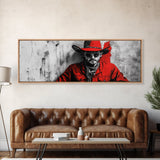 Cowboy Portrait, Rustic Art, Cowboy Painting, Western Wall Art, Extra Wide Art, Framed Canvas Print, Gift Idea, Panoramic Art