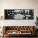 Old Wooden Dock, Moody Art, Canvas Print, Coastal Decor, Rustic Wall Art, Wabi Sabi Art, Extra Wide Art, Nautical Wall Art
