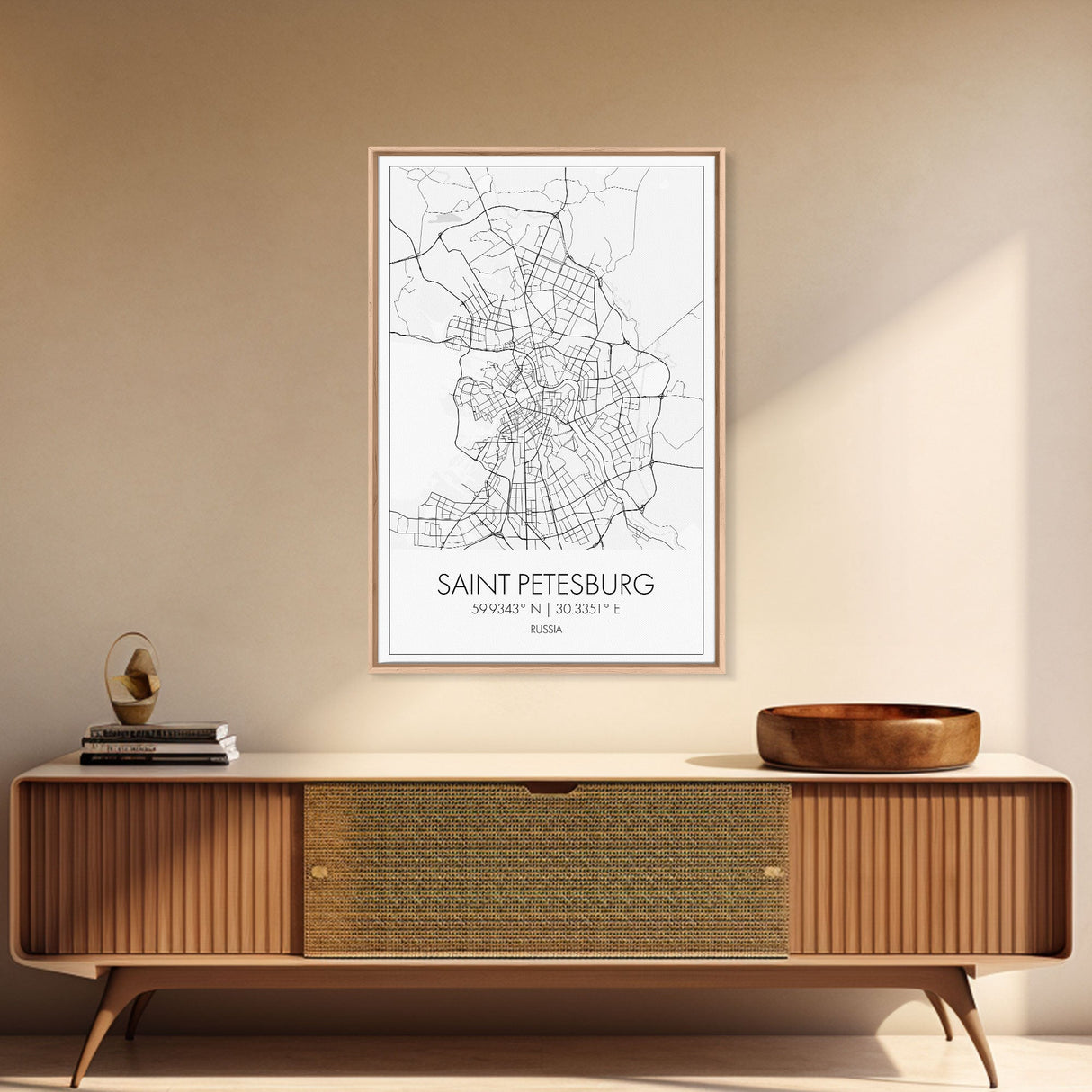 Saint Petersburg Street Map, Russia Map, City Map Art, Minimalist Art, Wall Art, Canvas Print, Room Décor, Gift For Mom, Travel Wall Art