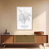 Santa Rosa Street Map, California Map, City Map Print, Minimalist Art, Wall Art, Canvas Print, Bedroom Wall Art, Travel Gift, Travel Art