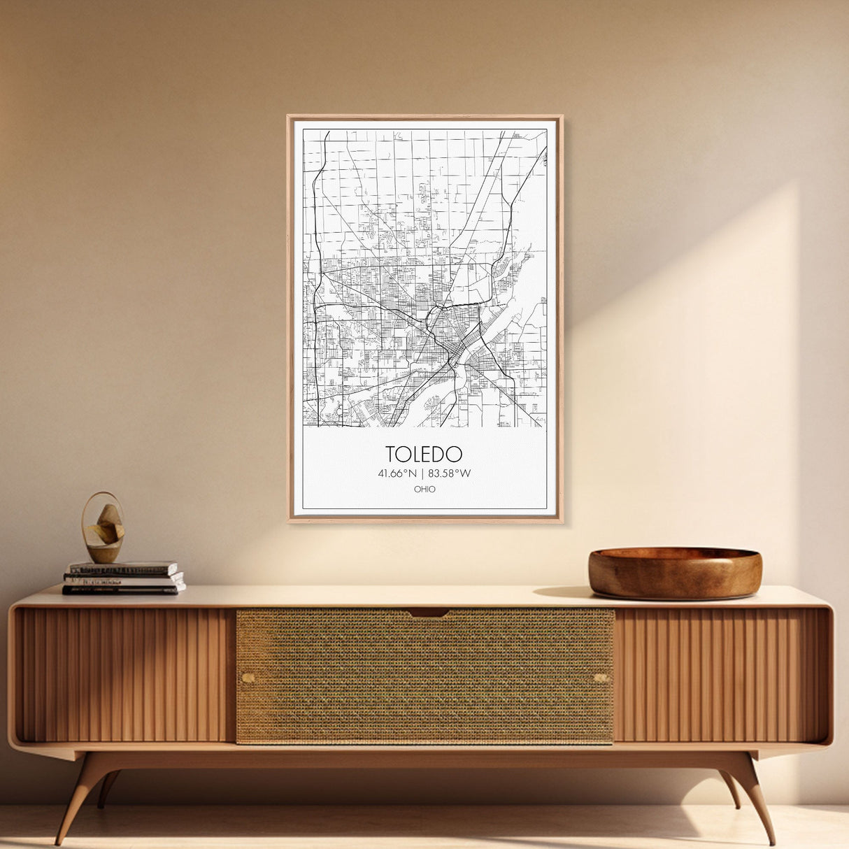 Toledo Street Map, Ohio Map, City Map Print, Modern Wall Art, Wall Art, Canvas Print, Friendship Gift, Wall Decoration, Travel Wall Art
