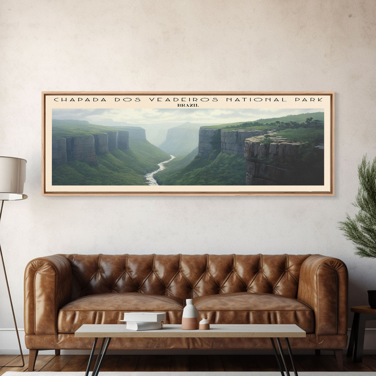 Chapada dos Veadeiros National Park COUNTRY | Framed Travel Poster Canvas Print | Trendy Wall Art | Watercolor Painting | Living Room Art | Unique Art