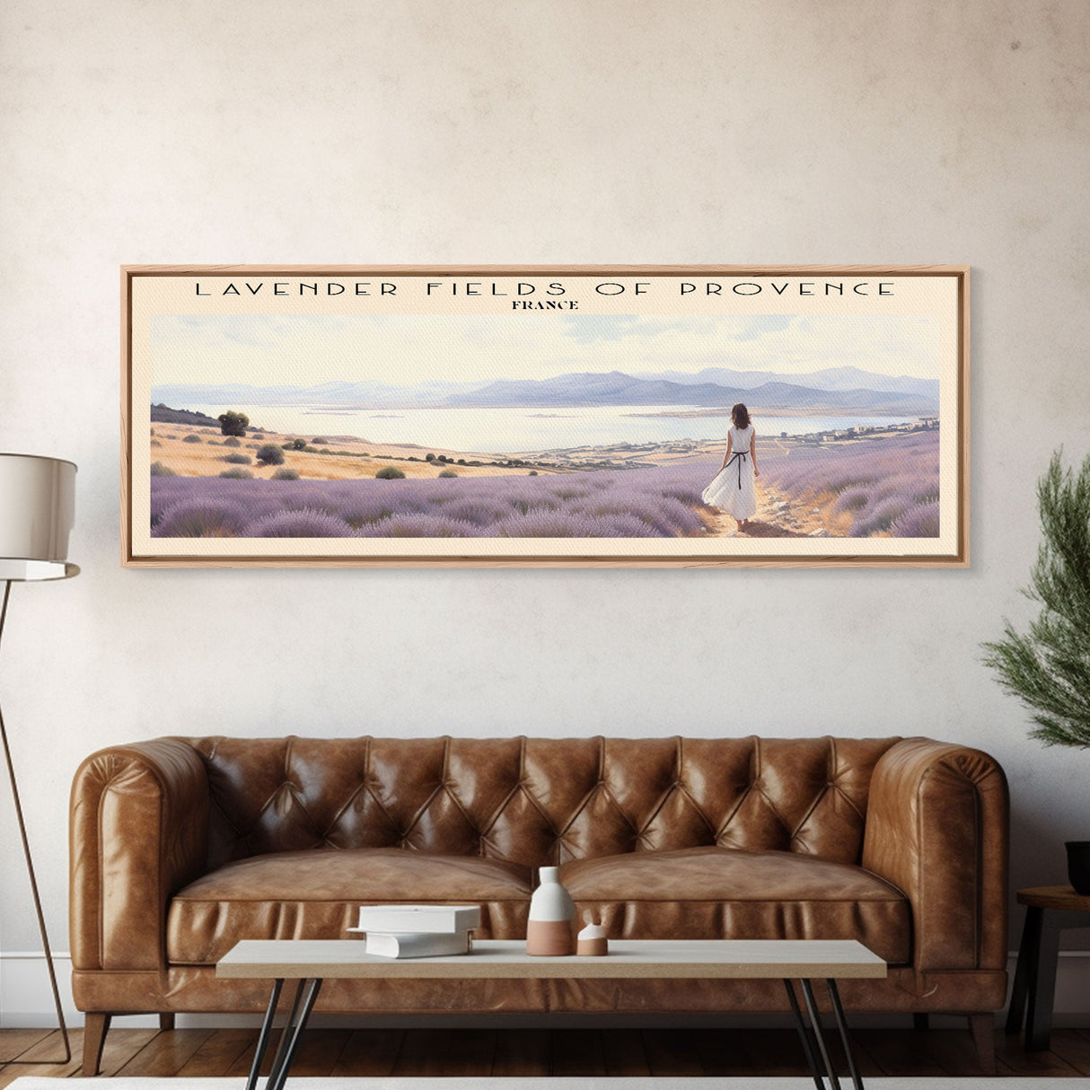 Lavender Fields of Provence Travel Poster Print, Framed Canvas Print, COUNTRY Travel Art, Wood Framed Art, Wall Hanging, Home Decor