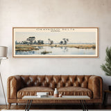 Okavango Delta Travel Poster Print, Framed Canvas Wall Art, Metal Wall Art, COUNTRY art, Gift For Him, Travel Wall Art, Travel Lover Gift