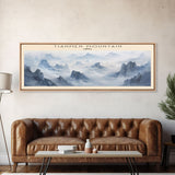 Tianmen Mountain Travel Poster Print, Framed Canvas Print, COUNTRY Travel Art, Wood Framed Art, Wall Hanging, Home Decor
