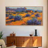 Rustic Barn in Desert Scene, Stunning Wall Art for Bedroom, Framed Canvas Print, Boho Style, Minimalist Home Decoration