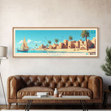 Almaty, Kazakhstan Panoramic Travel Poster Canvas Print, Almaty, Kazakhstan Painting, Kazakhstan Art, Almaty Panoramic Travel Art, Travel Painting