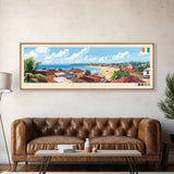 Bouake, Ivory Coast Panoramic Travel Poster Canvas Print, Bouake, Ivory Coast Painting, Ivory Coast Art, Bouake Panoramic Travel Art, Travel Painting