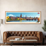 Carlisle, England Travel Poster Panoramic Canvas Print, Carlisle, England Painting, England Art, Carlisle Travel Art, Guest Room Painting