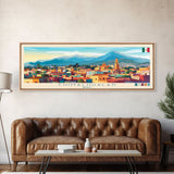 Chimalhuacan, Mexico Panoramic Travel Poster Canvas Print, Chimalhuacan, Mexico Painting, Mexico Art, Chimalhuacan Travel Art, Guest Room Painting