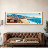 Chimbote, Peru Panoramic Travel Poster Canvas Print, Chimbote, Peru Painting, Peru Art, Chimbote Travel Art, Living Room Painting
