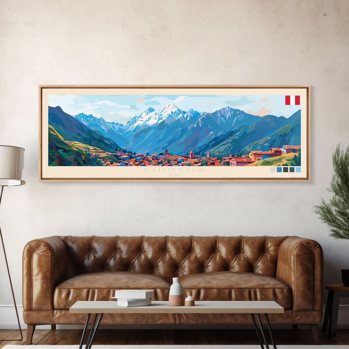 Chincha, Peru Travel Poster Panoramic Canvas Print, Chincha, Peru Painting, Peru Art, Chincha Travel Art, Guest Room Painting