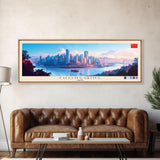 Chongqing, China Panoramic Travel Poster Canvas Print, Chongqing, China Painting, China Art, Chongqing Travel Art, Guest Room Painting