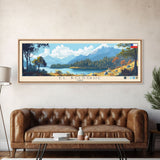 El Bosque, Chile Panoramic Travel Poster Canvas Print, El Bosque, Chile Painting, Chile Art, El Bosque Travel Art, Guest Room Painting