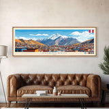 Huancayo, Peru Travel Poster Panoramic Canvas Print, Huancayo, Peru Painting, Peru Art, Huancayo Travel Art, Guest Room Painting
