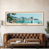 Busan, South Korea Panoramic Canvas Print, Busan, South Korea Painting, South Korea Art, Busan Travel Poster, Travel Art, Guest Room Painting