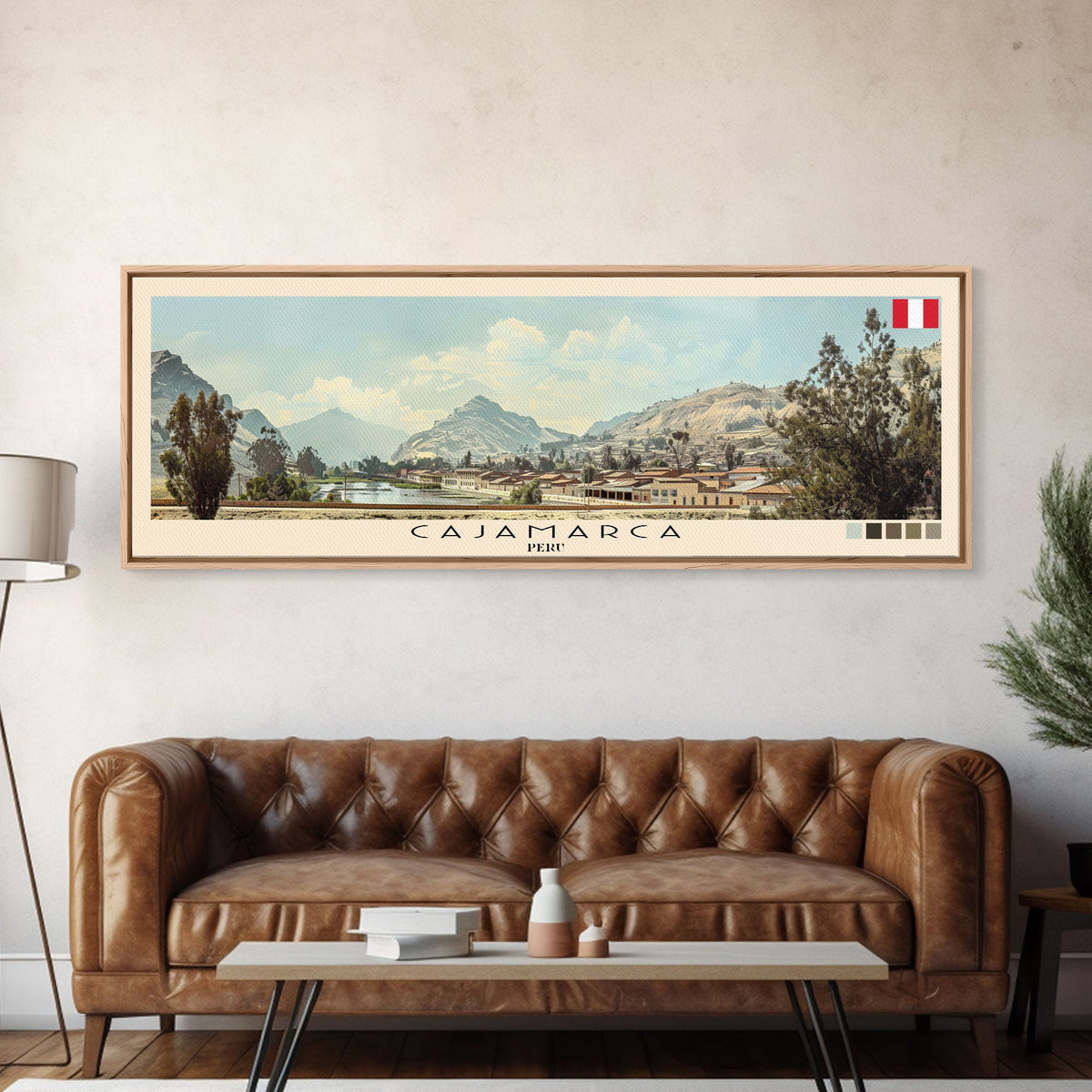 Cajamarca, Peru Panoramic Canvas Print, Cajamarca, Peru Painting, Peru Art, Cajamarca Travel Poster, Travel Art, Guest Room Painting