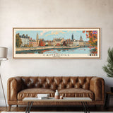 Cambridge, England Panoramic Canvas Print, Cambridge, England Painting, England Art, Cambridge Travel Poster, Travel Art, Living Room Painting