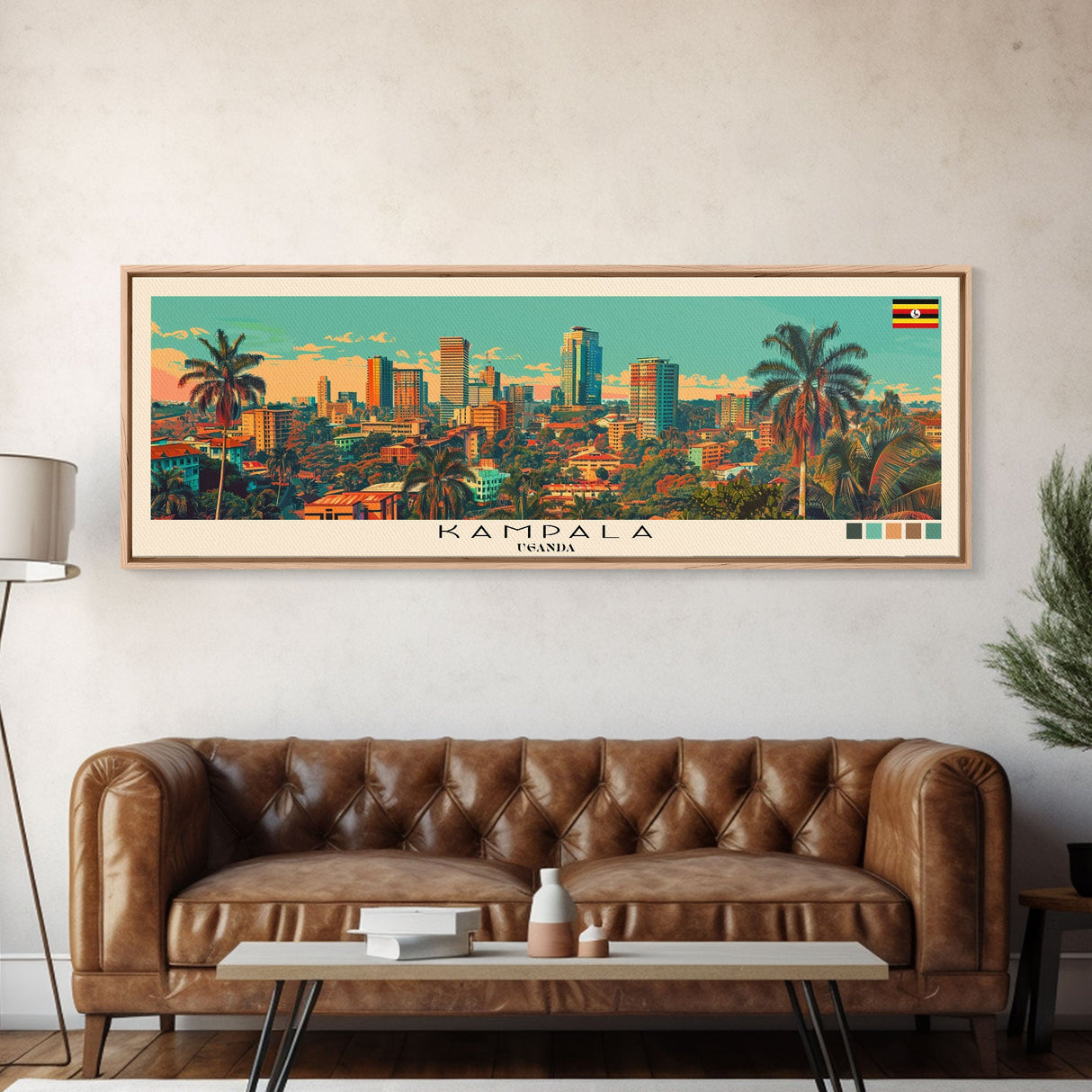 Kampala, Uganda Panoramic Canvas Print, Kampala, Uganda Painting, Uganda Art, Kampala Travel Poster, Travel Art, Living Room Painting