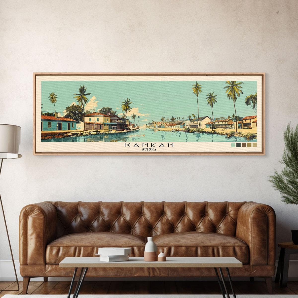 Kankan, Guinea Panoramic Canvas Print, Kankan, Guinea Painting, Guinea Art, Kankan Travel Poster, Travel Art, Guest Room Painting