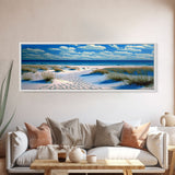 Vibrant Beach Sunset Canvas Print - Perfect for Living Room Decor, Framed Wall Art, Calming Decor, Beach Waves
