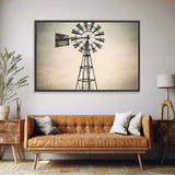 Rustic Farmhouse Home Decor, Windmill Photography Photo Print Art, Rustic Industrial Farmhouse Wall Art Picture, Country Landscape Picture