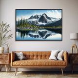 Pine Tree Forest, Winter Art, Framed Canvas Print, framed wall art, living room above sofa art