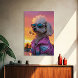 Shih Tzu Wall Print, Dog Wall Art, Dog Sunglasses, Dog In Pink Tracksuit, Funny Art, Framed Wall Art, Framed Canvas, Wall Print, Wall Canvas