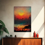 Los Angeles, California at sunset, canvas print, ready to hang wall art