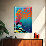Barrier Reef Art Print, Australia Poster, Queensland Poster, Travel Wall Print, Travel Poster, Travel Wall Art, Canvas Wall Print