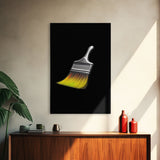 Yellow Paint Brush Wall Art, Vibrant Wall Decor, Craft Room Wall Art, Minimalist Print, Wall Decor, Canvas Print, Wall Art, Framed Canvas