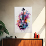 Violin Wall Art, Framed Canvas Print, Violin, Violin Art, Music Studio Decor, Instrument Print, Stringed Instruments