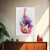 Electric Guitar Wall Art, Rock N Roll Decor, Graffiti Art, Splatter Art, Musician Gift Custom Guitar Art