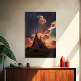 Native American Tipi Wall Art, Poster Print, Fine Art Paper Print, Early American Style Wall Decor