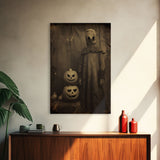 Black And White Art, Halloween Wall Art, Horror Decor, Dark Art Print, Canvas Print, Wall Art, Vertical Print, Home Decor, Wall Decor