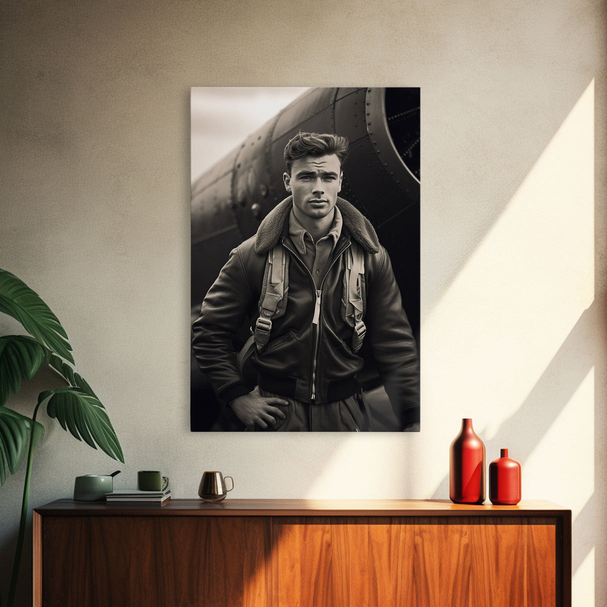 World War 2, Vintage Photo, Aviation Wall Art, Pilot Wall Art, Canvas Print, Wall Art, Vertical Print, Gift For Him, Office Wall Art