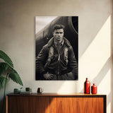 World War 2, Vintage Photo, Aviation Wall Art, Pilot Wall Art, Canvas Print, Wall Art, Vertical Print, Gift For Him, Office Wall Art