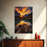 Lake Wall Art, Landscape Print, Nature Wall Art, Trees Wall Art, Canvas Print, Wall Art, Vertical Art, Congratulations Gift, Above Bed Art