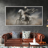 Grim Reaper Art, Death Rides A Pale Horse, Framed Canvas Print, Cowboy Grim Reaper, Spooky Halloween Art Print