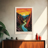 Black Canyon National Park Colorado Travel Art, National Park Print, Minimalist Travel Art, Midcentury Modern Style Landscape Painting