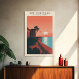 Dry Tortugas National Park FloridaTravel Art, National Park Print, Minimalist Travel Art, Midcentury Modern Style Landscape Painting