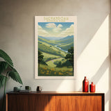Shenandoah National Park, Virginia Travel Art, National Park Print, Minimalist Travel Art, Midcentury Modern Retro Style Landscape