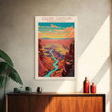 Grand Canyon National Park Arizona Travel Art, National Park Print, Minimalist Travel Art, Midcentury Modern Style Landscape Painting