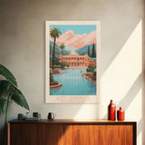 Hot Springs National Park Arkansas Travel Art, National Park Print, Minimalist Travel Art, Midcentury Modern Style Landscape Painting