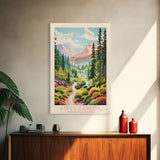 Kings Canyon National Park California Travel Art, National Park Print, Minimalist Travel Art, Midcentury Modern Style Landscape Painting