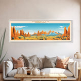 Pinnacles National Park Panoramic Califorrnia Travel Art, National Park Print, Minimalist Travel Art, Midcentury Modern Style Landscape